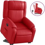 vidaXL Naslanjač s funkcijo vstajanja rdeče umetno usnje, (20926681) | Shoptok.si