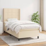 vidaXL Box spring postelja z vzmetnico krem 90x200 cm blago Cene