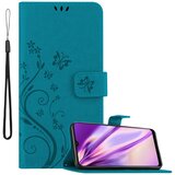 Cadorabo OPPO v cvetlični modri barvi - zaščitni pokrov v oblikovanju cvetja z magnetnim zapiranjem, stoječimi funkcijami in režami za kartice, (20593699) | Shoptok.si