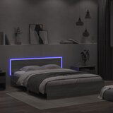  The Living Store Posteljni okvir z vzglavjem in LED siva sonoma 160x200 cm - Posteljni Okvir, (21499901) | Shoptok.si