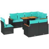  Vrtna sedežna garnitura 9-delna z blazinami črn poli ratan, (22047884) | Shoptok.si