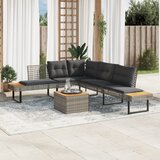 Maison Chic Seti vrtnega pohištva - Vrtna garnitura - Vrtni pohištvo set 2-delna z blazinami poli ratan/akacija, (21810270) | Shoptok.si