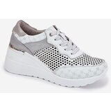 S. BARSKI Leather Perforated Sports Shoes Sneakers On Wedge White S.Barski | Shoptok.si