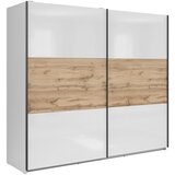 MID.YOU OMARA Z DRSNIMI VRATI, hrast wotan, bela, visoki sijaj | Shoptok.si