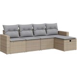 vidaXL 5-dijelni vrtni set sofa s jastucima bež od poliratana | shoptok.hr
