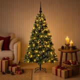  Umjetno božićno drvce s kuglicama 120 cm 150 LED lampica | shoptok.hr