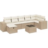 Maison Chic Seti vrtnega pohištva - Vrtna garnitura - Vrtni pohištvo set 8-delna z blazinami bež poli ratan, (21800874) | Shoptok.si