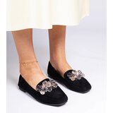 Gemre Black moccasins decorated with Saredo crystals | Shoptok.si