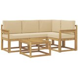 vidaXL Zunanja garnitura za sedenje z blazino 5 pcs Bela in bež, (5000281829) | Shoptok.si
