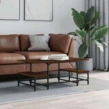vidaXL klubska mizica rjavi hrast 100x50,5x40 cm inženirski les | Shoptok.si