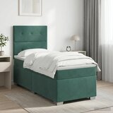  Boxspring krevet s madracem Tamnozelena 100 x 200 cm Baršun | shoptok.hr