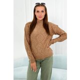 Kesi Sweater with decorative fabric Camel | Shoptok.si