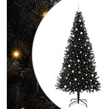 vidaXL Božićno drvce s 300 LED svjetlima s stalakom Crna 240 cm PVC | shoptok.hr