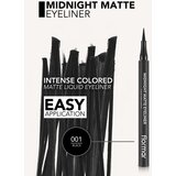 Flormar Midnight Matte Eyeliner tuš za oči u flomasteru s mat efektom nijansa 01 Black 1,2 ml | shoptok.hr