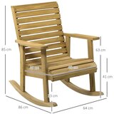 Vrtna stolica funkcija ljuljanja široko sjedalo i naslon prirodno drvo 64 x 86 x 85 cm | shoptok.hr