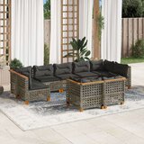  9-dijelni set vrtnih sofa od poliratana s jastucima sivi | shoptok.hr