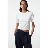 Trendyol Ecru Crop Premium Yarn/Special Yarn Basic Knitwear Blouse
