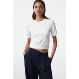 Trendyol Ecru Crop Premium Yarn/Special Yarn Basic Knitwear Blouse