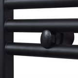 vidaXL Kopalniški radiator z ravnimi cevmi 480x480 mm črn | Shoptok.si