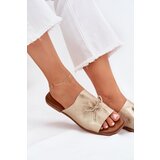 EVENTO Ladies flat sandals with decorative tie golden Norela | ePonuda.com