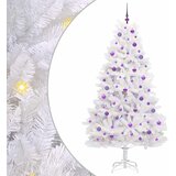 vidaXL Umjetno božićno drvce s nogom Bijelo 210 cm PVC i čelik - Lila 210 cm Cijene