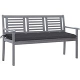 The Living Store Vrtna klop za 3 osebe z blazino 150 cm siv evkaliptusov les - Klop, (21477414) | Shoptok.si