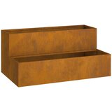 vidaXL Vrtni koritnik 2-nivojski 100x60x45 cm iz vremensko odpornega jekla, (22008626) | Shoptok.si