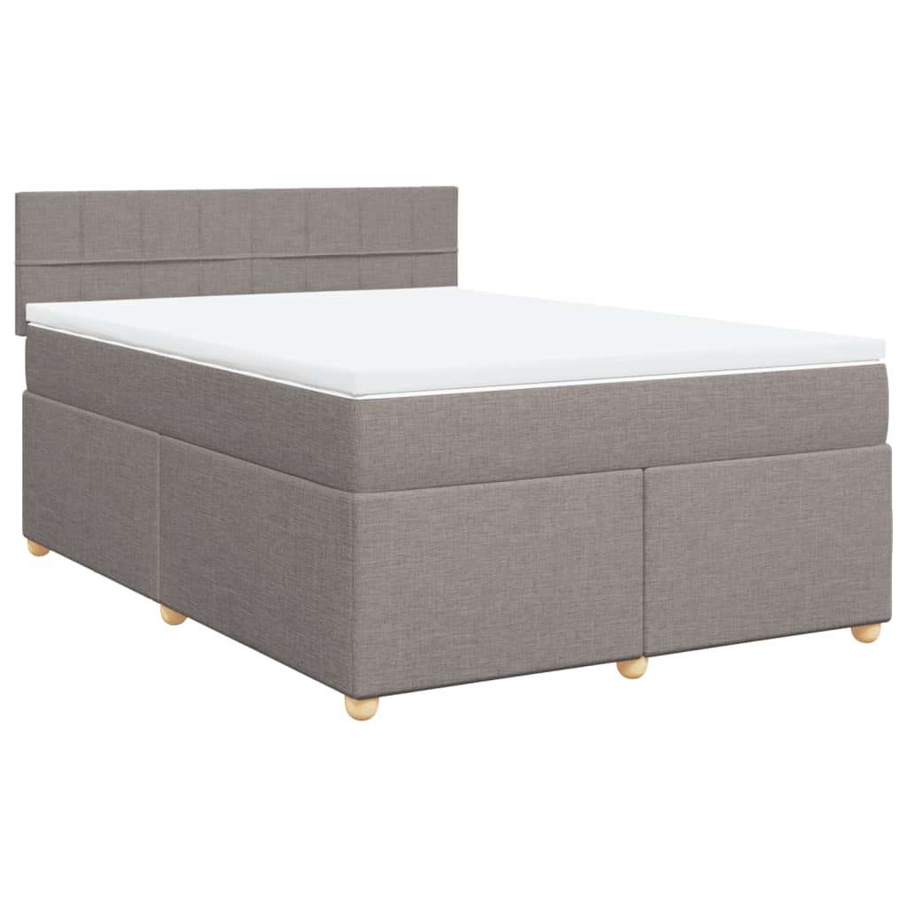 vidaXL Box spring postelja z vzmetnico taupe 140x190 cm blago, (21306006) | Shoptok.si