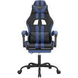  Igraća stolica od umjetne kože s osloncem za noge crno-plava | shoptok.hr