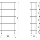 noo.ma Crni regal u dekoru hrasta 80x163x35 cm Teidi – | shoptok.hr