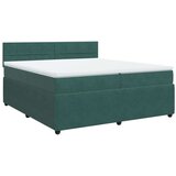 vidaXL Box spring postelja z vzmetnico temno zelena 200x200 cm žamet, (21306575) | Shoptok.si