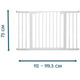 BabyDan Premier sigurnosna ogradica sa 6 produžetaka 112–119.3 cm – pressure fit, bela SKU 20008 | Eponuda.com