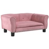  Krevet za pse ružičasti 70 x 45 x 30 cm baršunasti | shoptok.hr