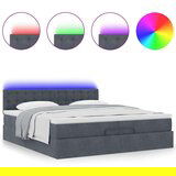 vidaXL Okvir kreveta s madracima tamnosivi 200x200cm baršunasti | shoptok.hr