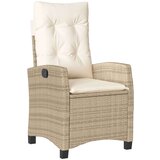  Vrtna garnitura - 5-dijelni vrtni blagovaonski set od poliratana s jastucima bež - 80 x 80 x 74 cm Sa naslonom za noge 4 | shoptok.hr