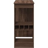 vidaXL Barska miza s policami rjavi hrast 90x47,5x103,5 cm inž. les | Shoptok.si