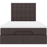 vidaXL Otomanski posteljni okvir z vzmetnico rjav 120x200 cm blago | Shoptok.si