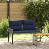  Vanjska klupa Siva i mornarsko plava 118 x 55 x 82 cm | shoptok.hr