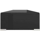 vidaXL Stalak za TV /Monitor Prozirno Staklo Crni 110x30x13 cm | shoptok.hr