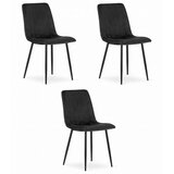  Set od 3 stolice LAVA - crni baršun | shoptok.hr