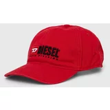 Diesel Bombažna bejzbolska kapa rdeča barva