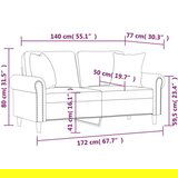  Kavč dvosed z okrasnimi blazinami vinsko rdeč 140 cm | Shoptok.si