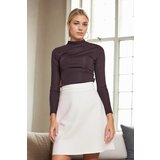 Dewberry 60086 Knee Length Bell Skirt-LIGHT BEIGE | shoptok.hr