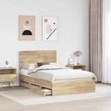  Krevetna konstrukcija s ladicama Sonoma hrast 120 x 190 cm | shoptok.hr