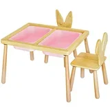 Dječiji sto i 2 stolice, Roze