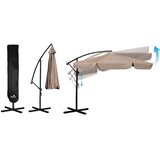  Sklopivi vrtni suncobran s 6 segmenata, 350 cm, s navlakom – Plonos PL-880 bež | shoptok.hr