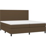  Krevet s oprugama i madracem tamnosmeđi 200x200 cm od tkanine | shoptok.hr