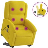 Maison Chic masažni naslanjač - Relax naslanjač s funkcijo vstajanja rumen žamet, (22134499) | Shoptok.si