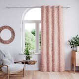  Curtain CALM color powder pink printed theme vegetable style classic silver silver metal eyelets velvet 140x250 AmeliaHome | shoptok.hr