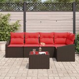  Set sofe 6 kom. Smeđa poliratan 233,5 x 123,5 x 85 cm | Shoptok.si